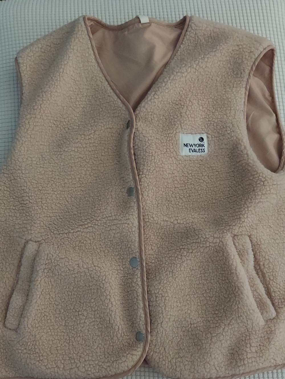 Tan Sherpa-Style Vest for Women